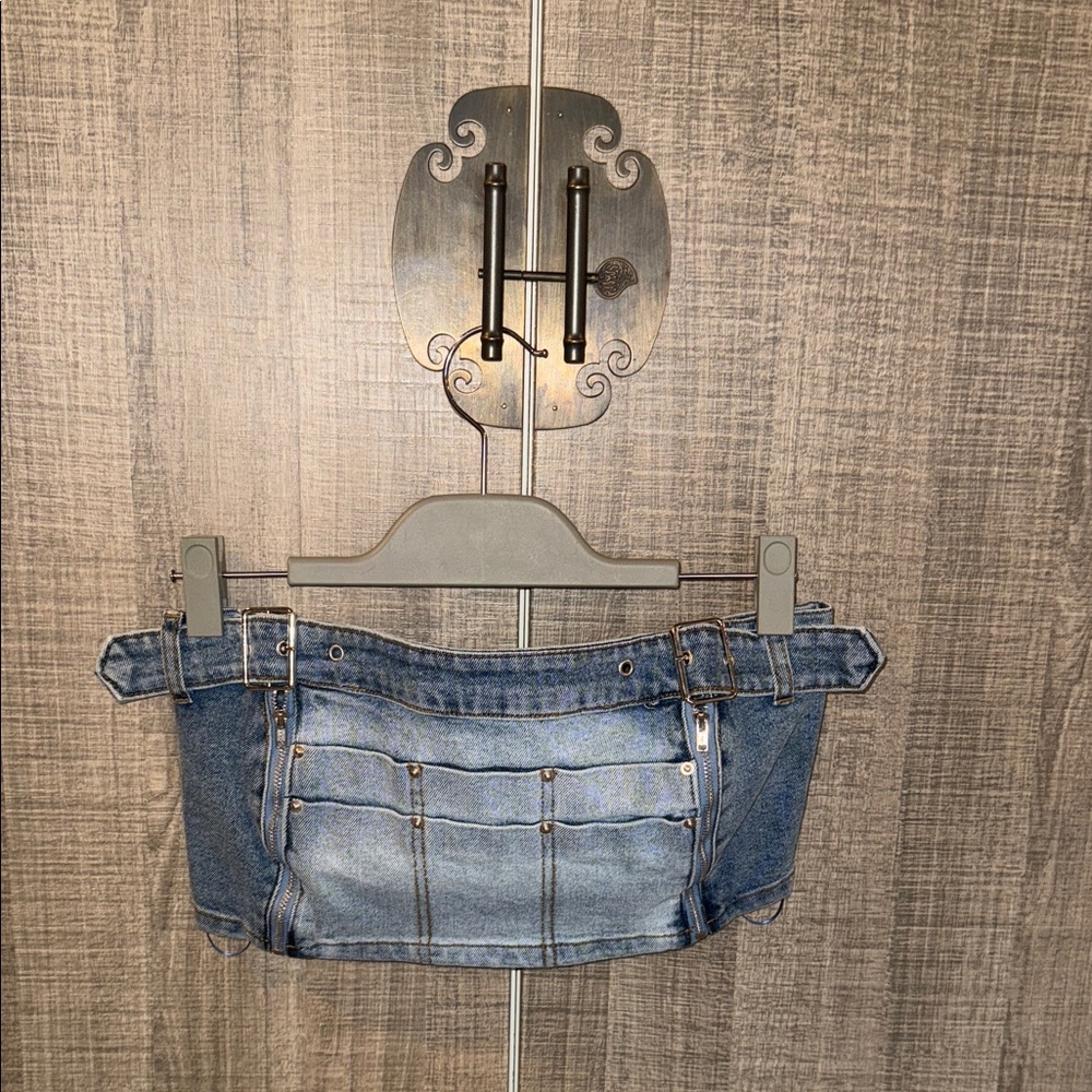 AKIRA Light Blue Denim Top